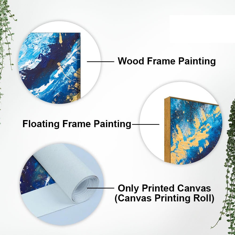 Contemporary Abstract Dark Blue Premium Canvas Wall Painting - Decor Smart