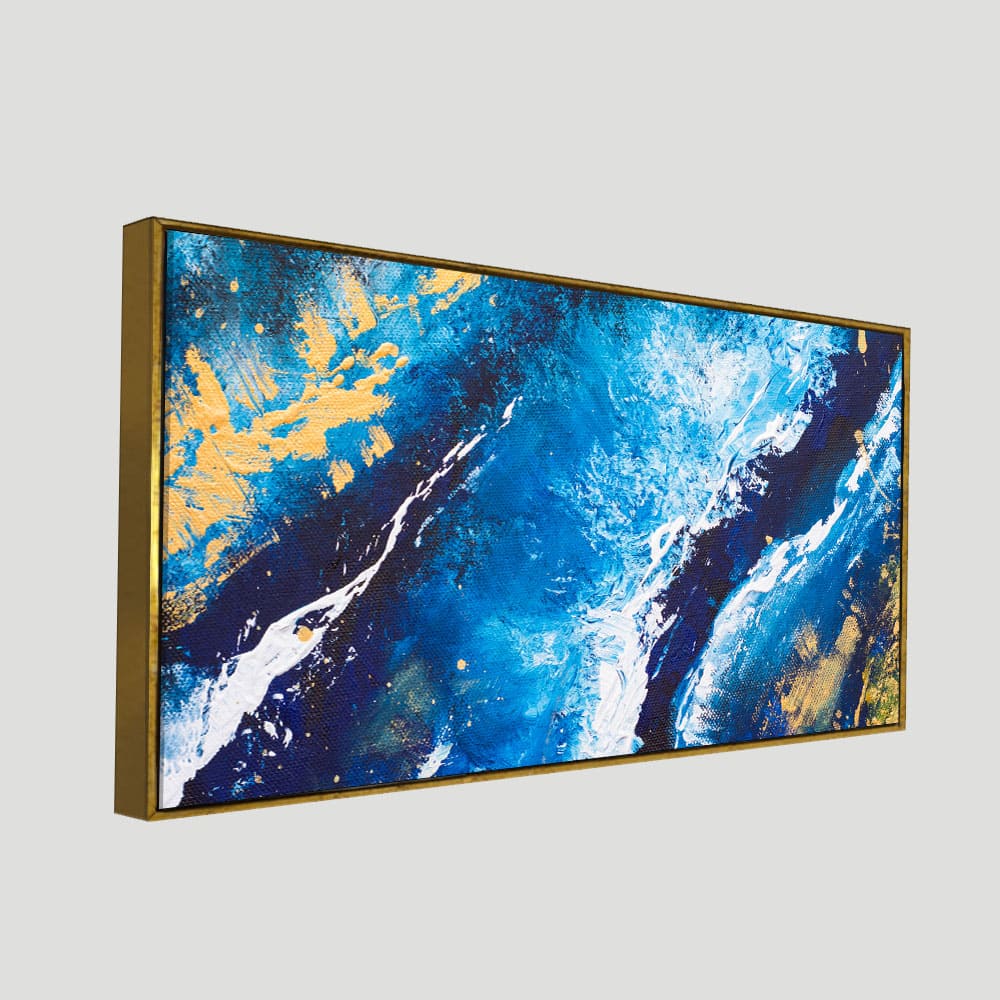 Contemporary Abstract Dark Blue Premium Canvas Wall Painting - Decor Smart