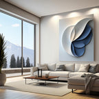 Contemporary Blue and White Petal 3D Wall Art Home Decor