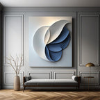 Contemporary Blue and White Petal 3D Wall Art Home Decor