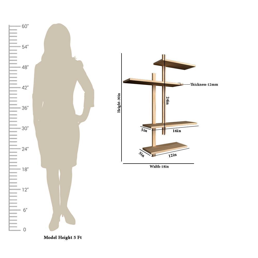 Contemporary Designer Wall Shelf with Light Oak Finish - Decor Smart