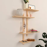 Contemporary Designer Wall Shelf with Light Oak Finish - Decor Smart
