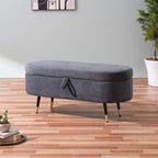 Contemporary Grey Bench with Storage and Designer Finish