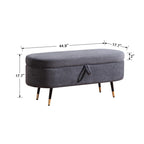 Contemporary Grey Bench with Storage and Designer Finish