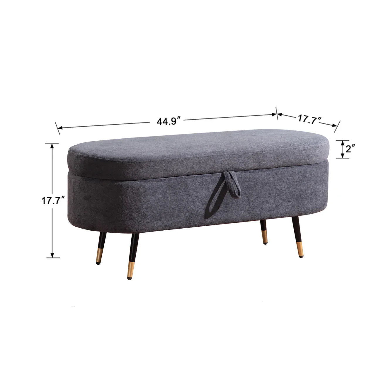 Contemporary Grey Bench with Storage and Designer Finish
