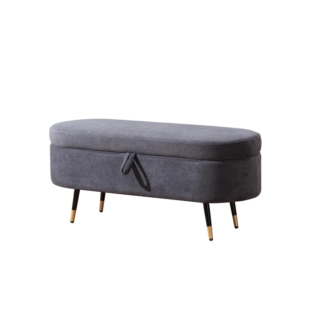 Contemporary Grey Bench with Storage and Designer Finish