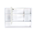 Contemporary LED Mirror with Display Storage and Touch Panel