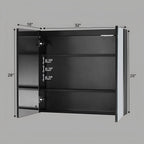 Contemporary LED Vanity Mirror Cabinet with Abstract Border Lighting