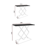 Copper Finish Console Table In Geometric Criss Cross Pattern - Decor Smart