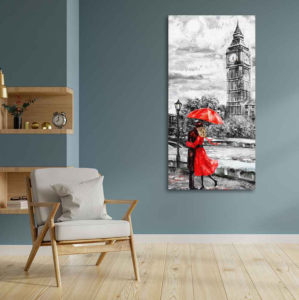 Couple in London Canvas Wall Painting - Decor Smart