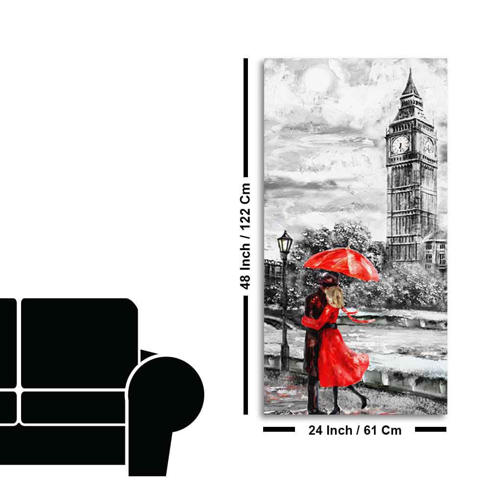 Couple in London Canvas Wall Painting - Decor Smart