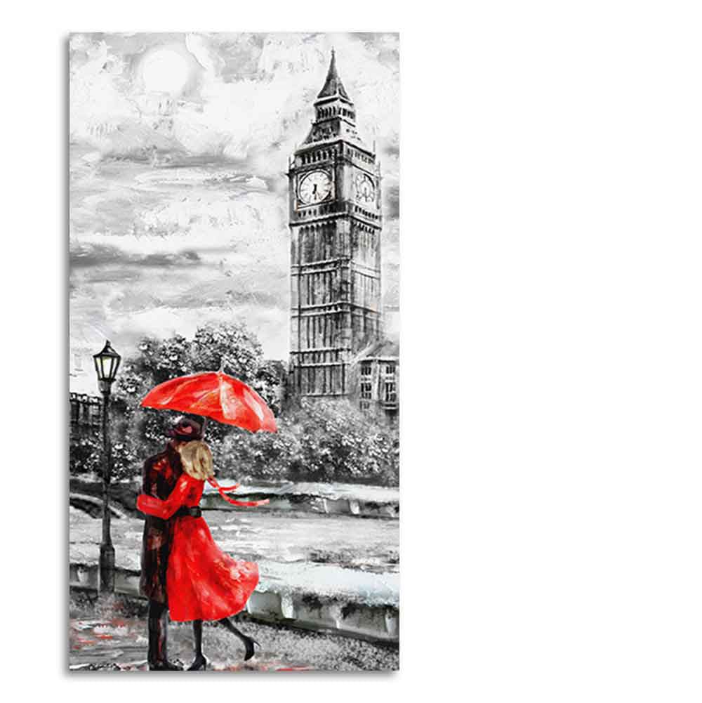 Couple in London Canvas Wall Painting - Decor Smart