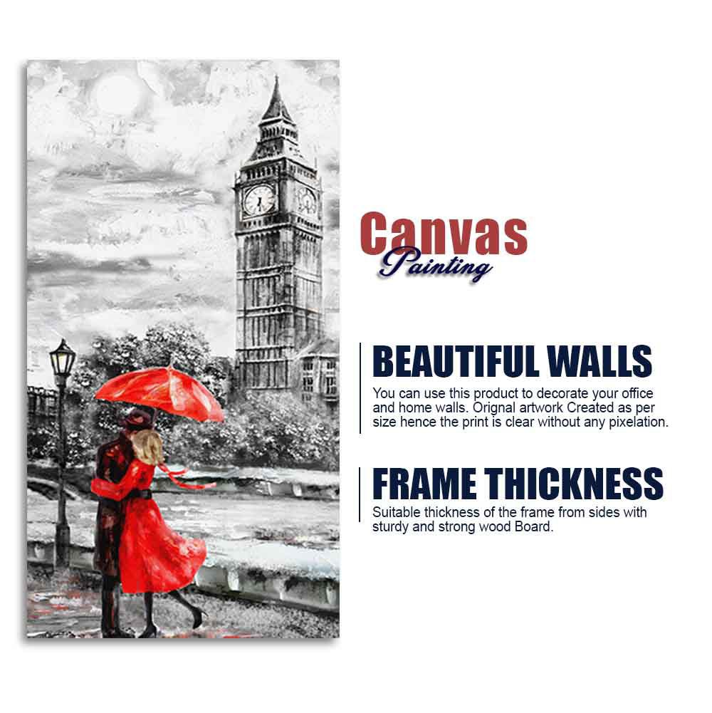 Couple in London Canvas Wall Painting - Decor Smart