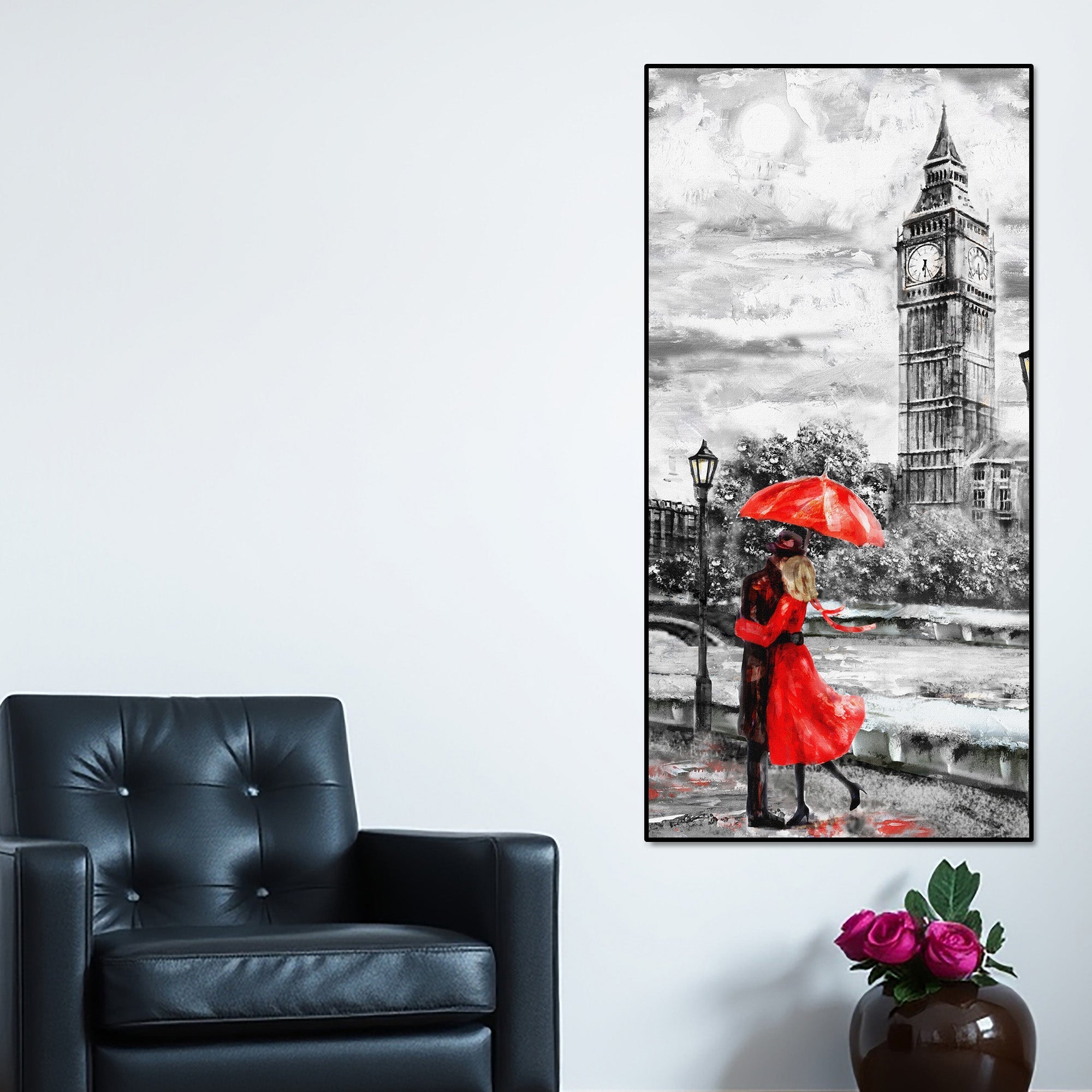 Couple in London Canvas Wall Painting - Decor Smart