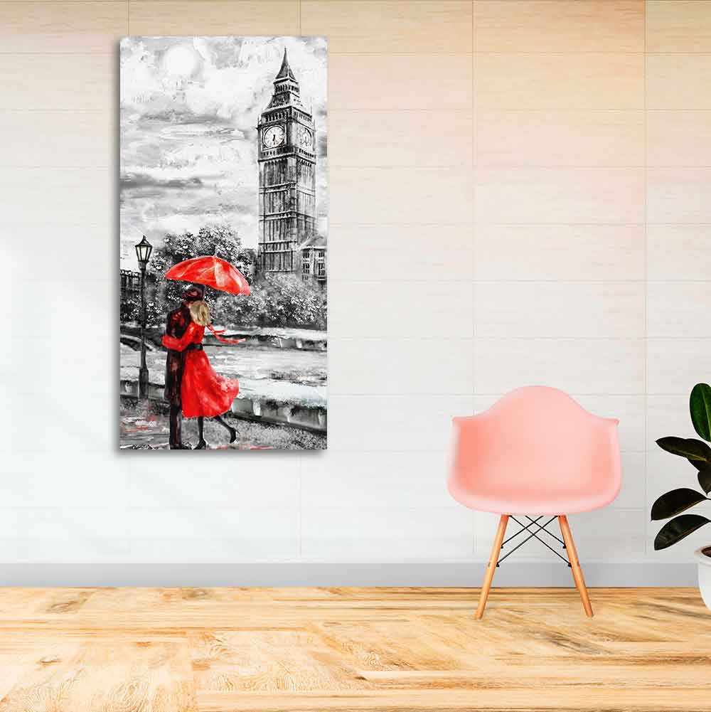 Couple in London Canvas Wall Painting - Decor Smart