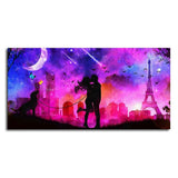 Couple Kissing Modern Abstract Art Wall Painting - Decor Smart