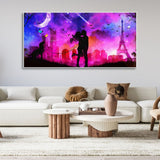 Couple Kissing Modern Abstract Art Wall Painting - Decor Smart
