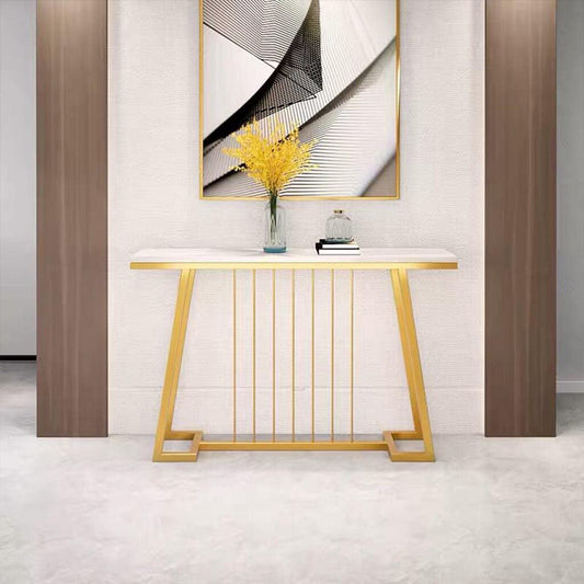 Creative White Marble Golden Top Console Table - Decor Smart
