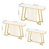 Creative White Marble Golden Top Console Table - Decor Smart