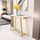 Creative White Marble Golden Top Console Table - Decor Smart