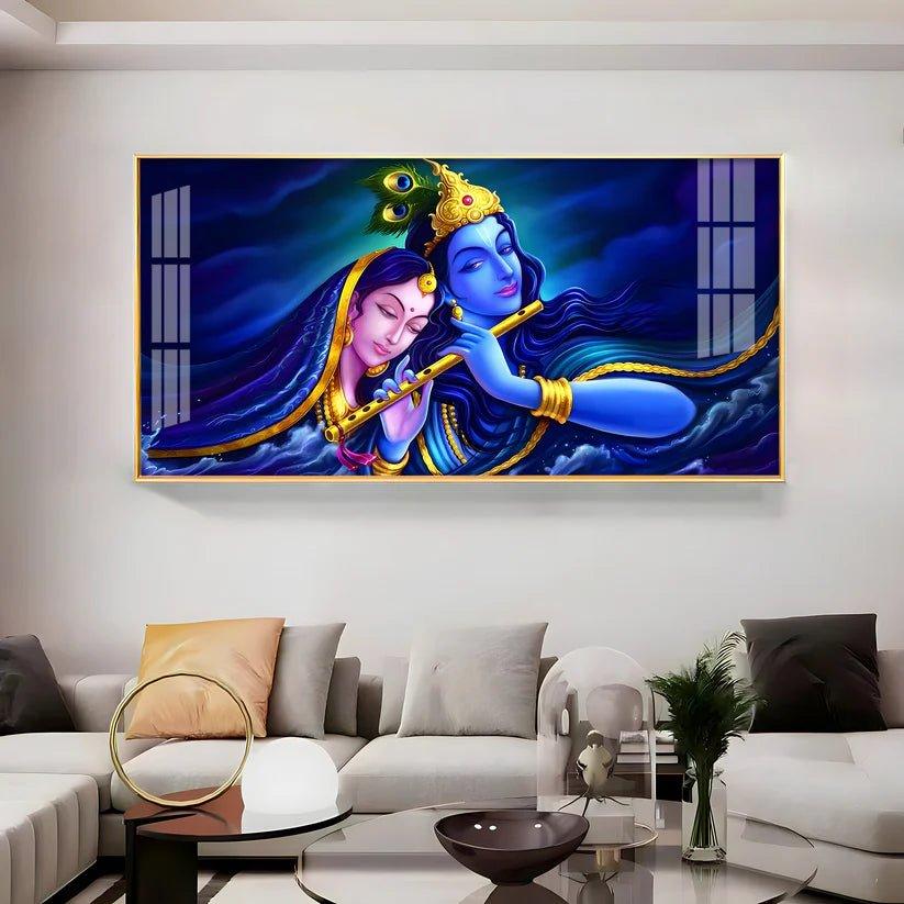 Credence Radha Krishna Love Premium Acrylic Floating Wall Painting - Decor Smart