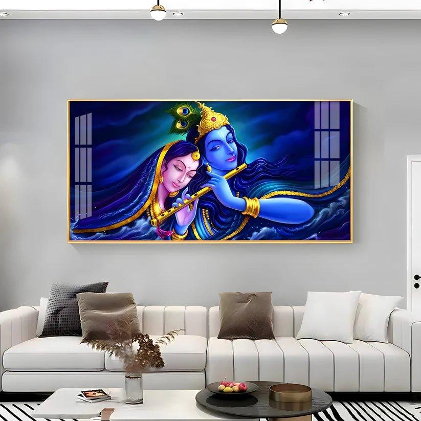 Credence Radha Krishna Love Premium Acrylic Floating Wall Painting - Decor Smart
