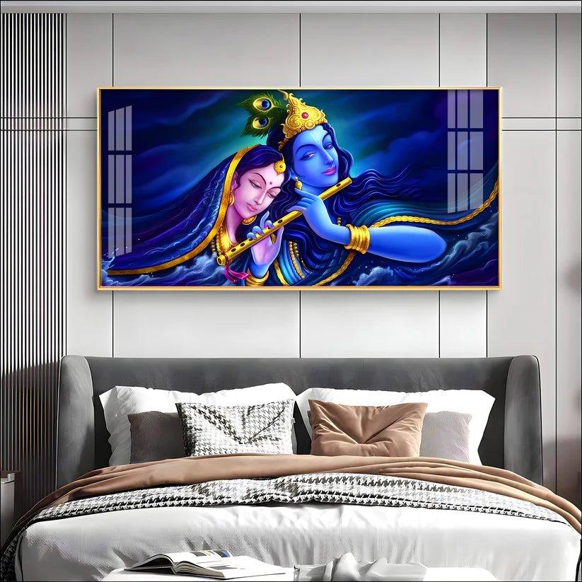 Credence Radha Krishna Love Premium Acrylic Floating Wall Painting - Decor Smart