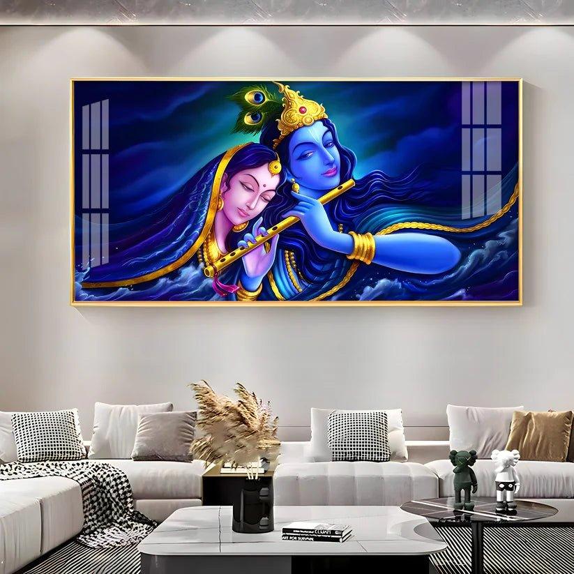 Credence Radha Krishna Love Premium Acrylic Floating Wall Painting - Decor Smart
