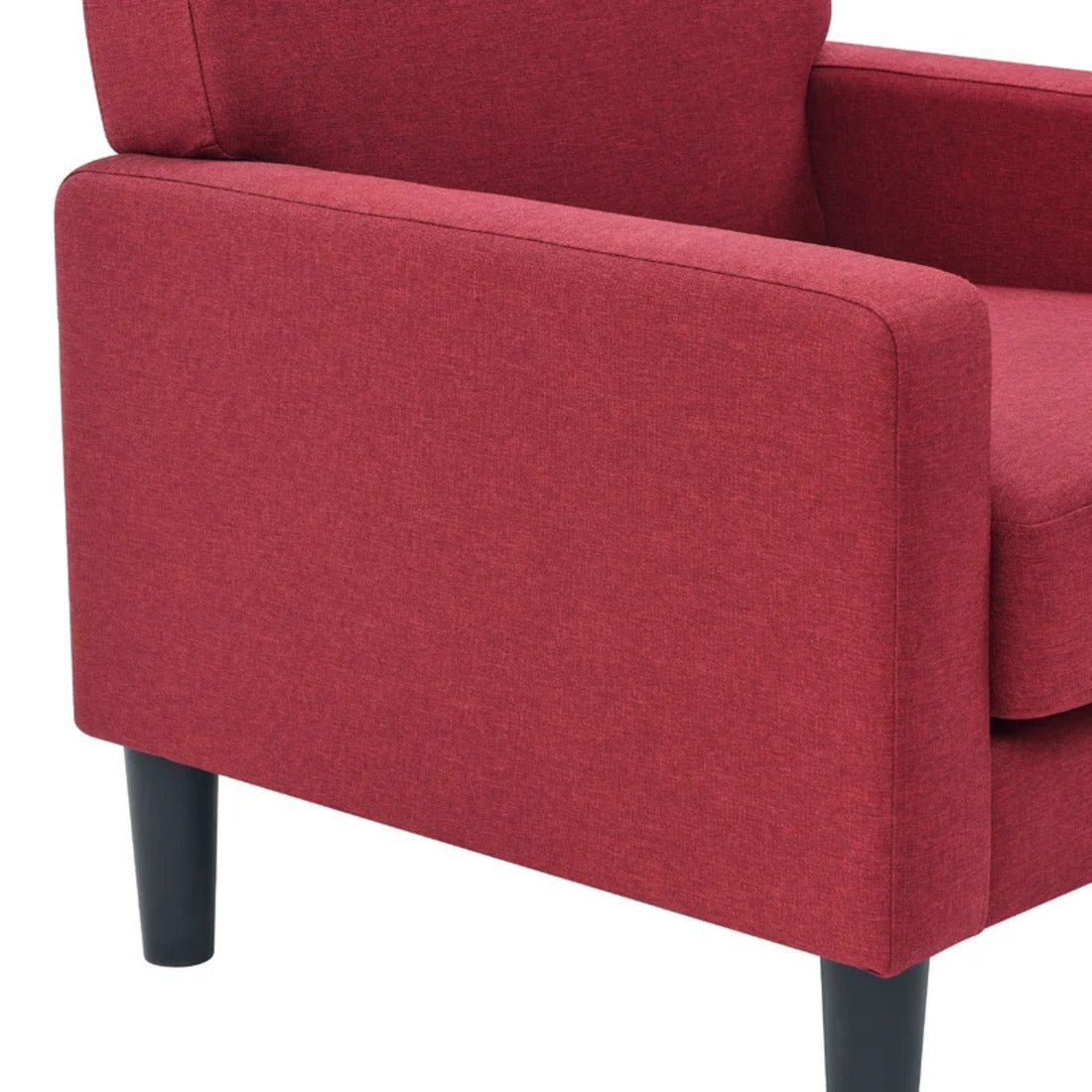 Crimson Red Standard Velvet Comfy Accent Chair with Ottoman - Decor Smart