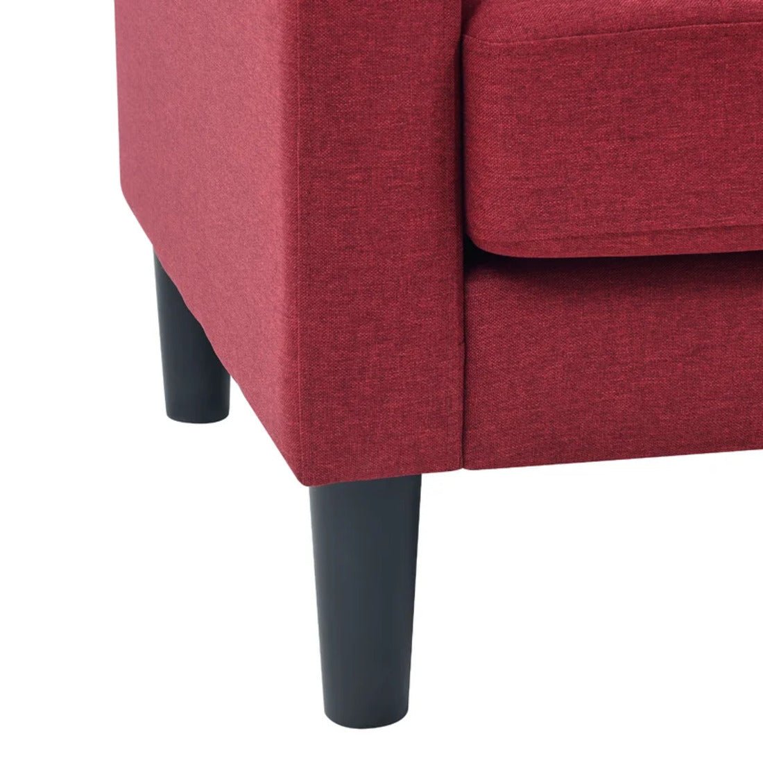 Crimson Red Standard Velvet Comfy Accent Chair with Ottoman - Decor Smart