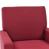 Crimson Red Standard Velvet Comfy Accent Chair with Ottoman - Decor Smart