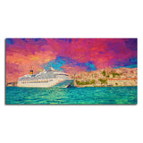 Cruise Ship at Harbour Premium Wall Painting - Decor Smart