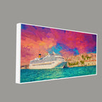 Cruise Ship at Harbour Premium Wall Painting