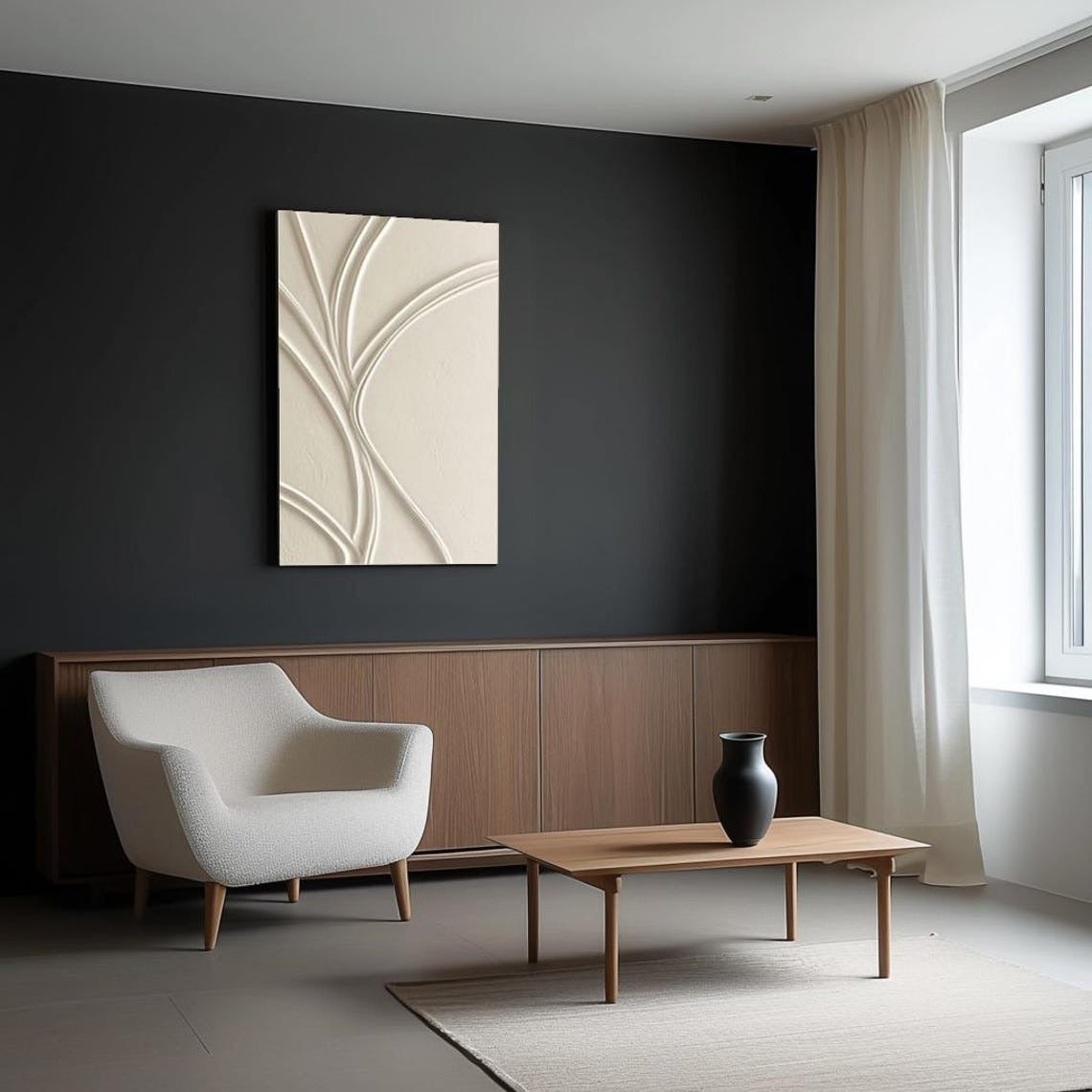 Curved Path Embossed Abstract Flow 3D Wall Art Home Decor