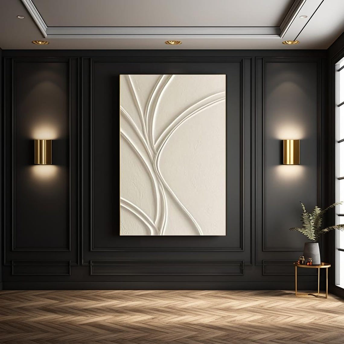 Curved Path Embossed Abstract Flow 3D Wall Art Home Decor