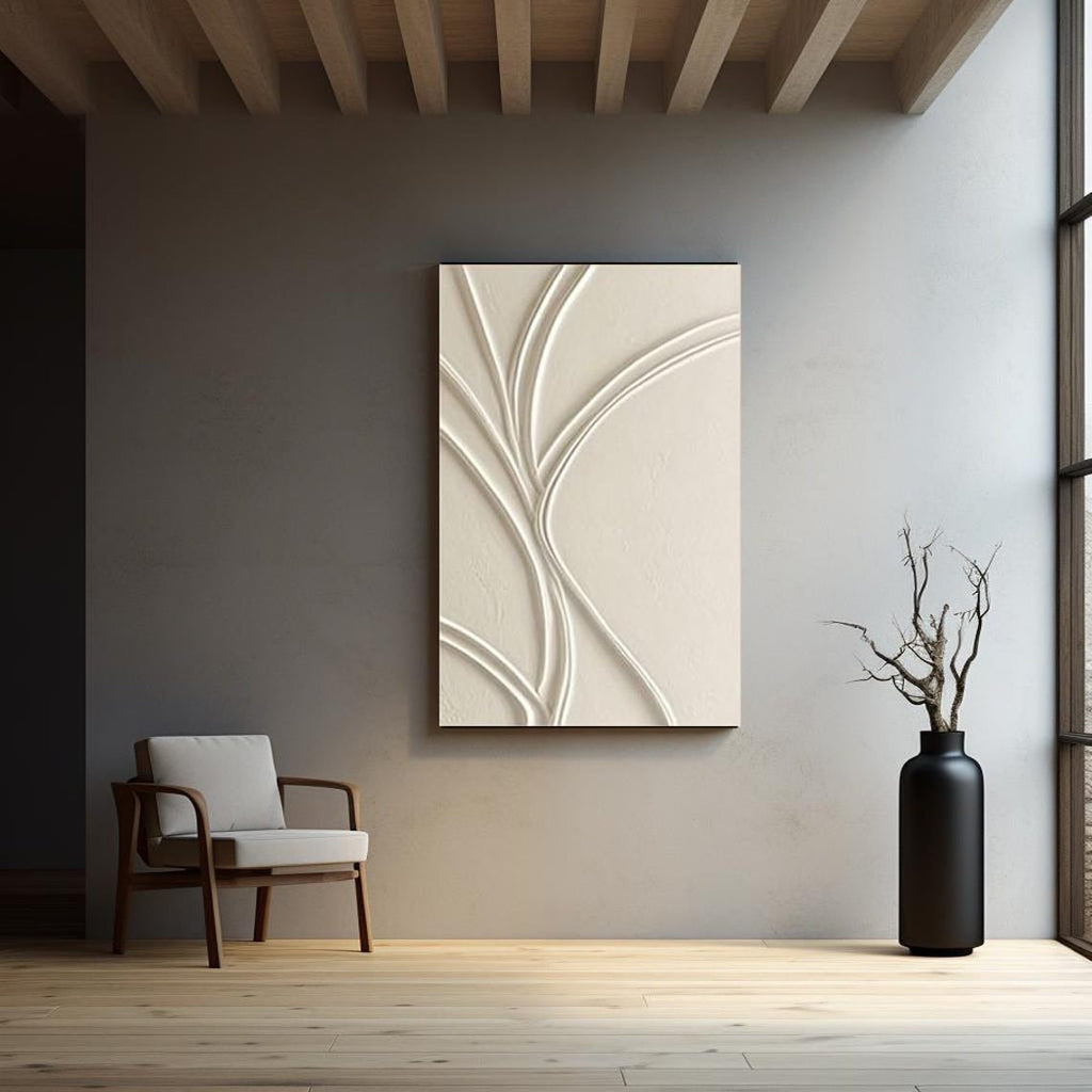 Curved Path Embossed Abstract Flow 3D Wall Art Home Decor