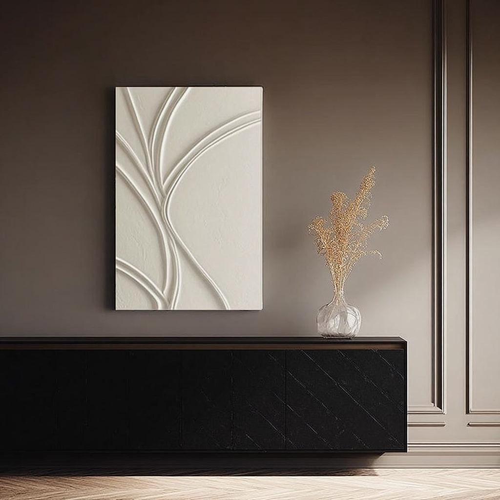 Curved Path Embossed Abstract Flow 3D Wall Art Home Decor