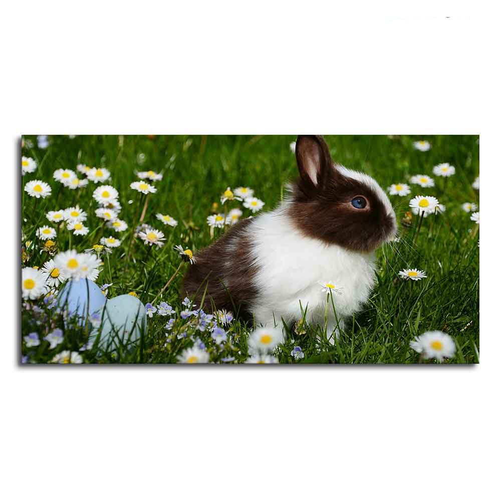Cute Little White & Brown Bunny Premium Wall Painting - Decor Smart