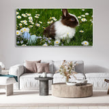 Cute Little White & Brown Bunny Premium Wall Painting - Decor Smart