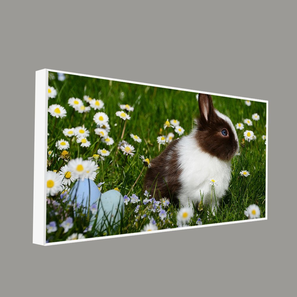 Cute Little White & Brown Bunny Premium Wall Painting - Decor Smart