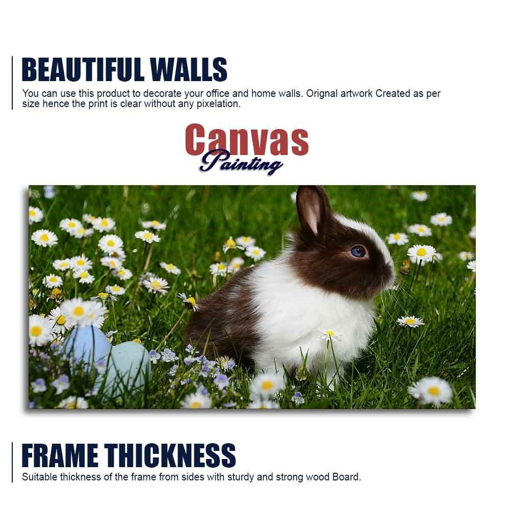 Cute Little White & Brown Bunny Premium Wall Painting - Decor Smart