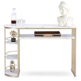 D - End 5 Tier White Marble Golden Console Table - Decor Smart