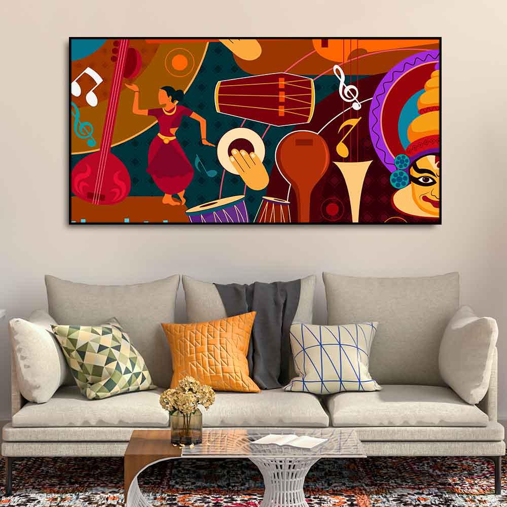 Dance & Music Instruments Premium Canvas Wall Painting - Decor Smart
