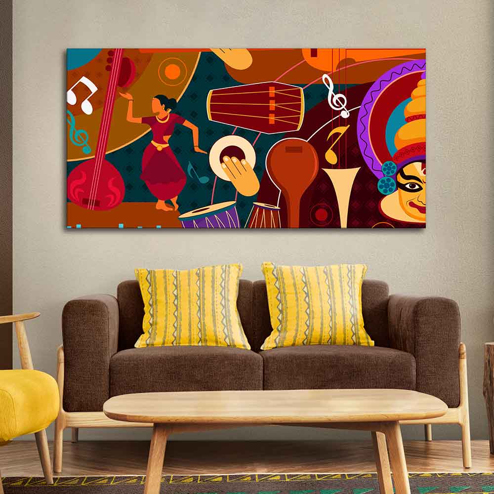 Dance & Music Instruments Premium Canvas Wall Painting - Decor Smart