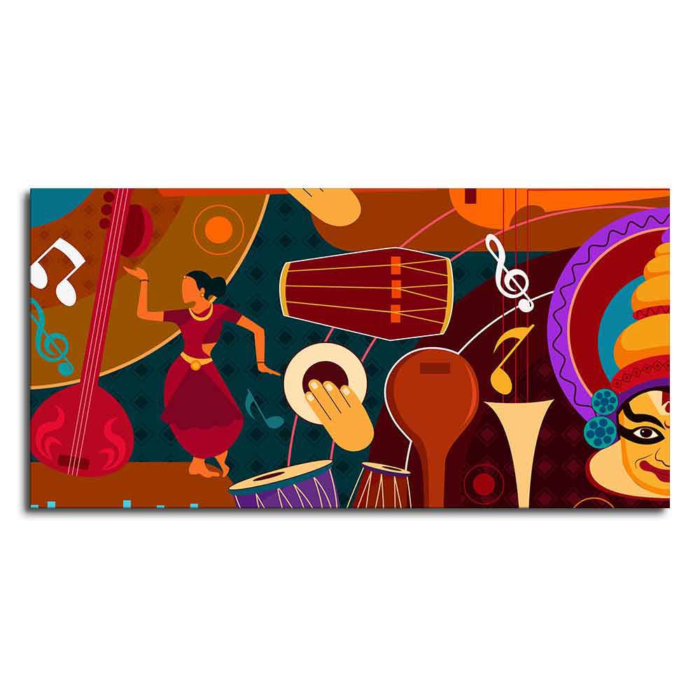 Dance & Music Instruments Premium Canvas Wall Painting - Decor Smart