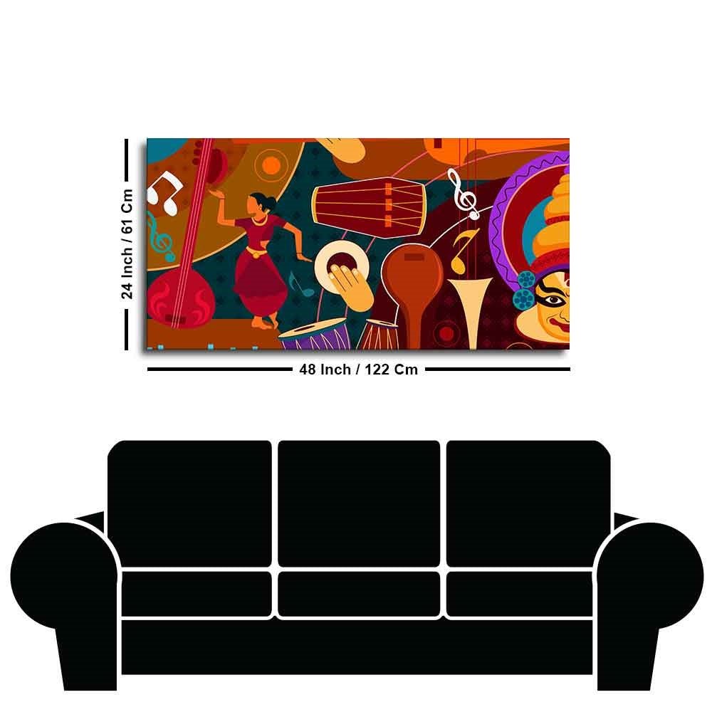 Dance & Music Instruments Premium Canvas Wall Painting - Decor Smart