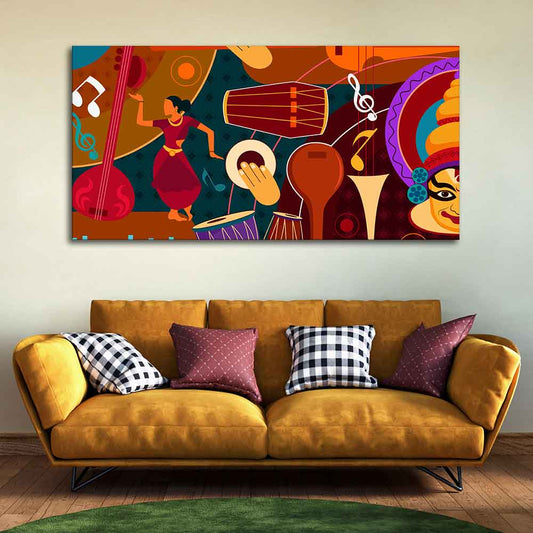 Dance & Music Instruments Premium Canvas Wall Painting - Decor Smart