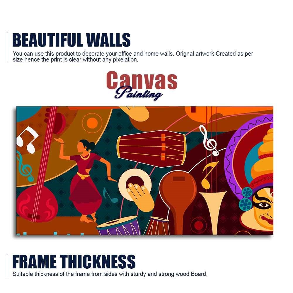 Dance & Music Instruments Premium Canvas Wall Painting - Decor Smart