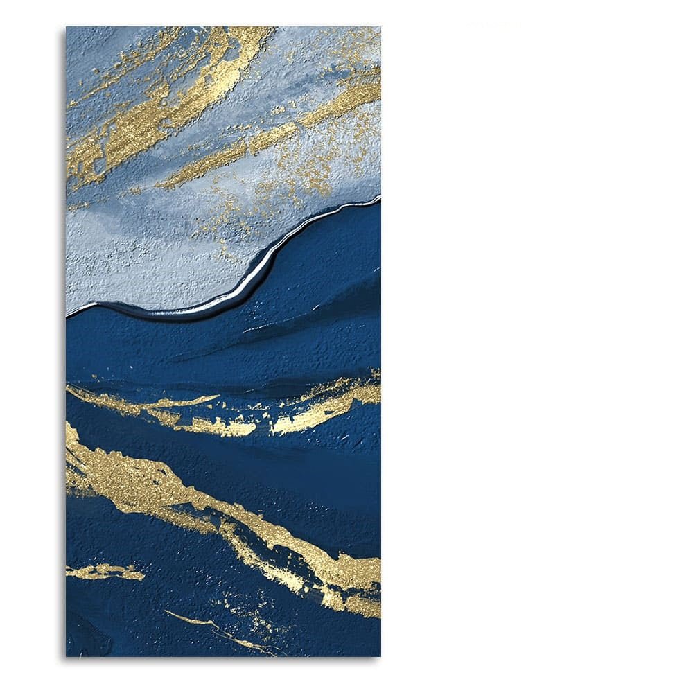Dark Mountains and Golden Pattern Premium Canvas Wall Painting - Decor Smart