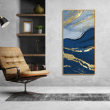 Dark Mountains and Golden Pattern Premium Canvas Wall Painting - Decor Smart